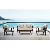 Hotel Villia Apartment Aluminum Frame Popular L Shape Garden Furniture Outdoor Aluminum Sofa Set