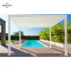 Howvin Cheap Price Adjustable Pergola Canopy Patio Roof Install Easily Electric Flat Roof Garden Gazebo