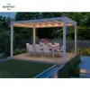 Howvin Cheap Price Adjustable Pergola Canopy Patio Roof Install Easily Electric Flat Roof Garden Gazebo