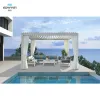 Howvin Cheap Price Adjustable Pergola Canopy Patio Roof Install Easily Electric Flat Roof Garden Gazebo
