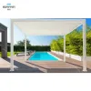 Howvin Garden Pavilion 3x6 Metal Frame Gazebo Customized Size Electric Roof Waterproof Motorized Louver Pergola