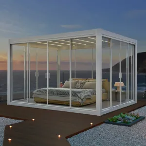 Howvin 3.6*3.6M Aluminum Oem Size Modern Automatic Patio Outdoor Opening Louvered Roof Pergola Kits