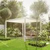 Howvin Manual Crank Rainproof Opening and Closing Roof System Pergola Mirador 10x13 Glass Pergola Roof Pitched