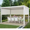 Howvin Manual Crank Rainproof Opening and Closing Roof System Pergola Mirador 10x13 Glass Pergola Roof Pitched