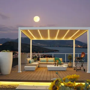 Howvin Patio Opening Louvred Roof Garden Sun Shade Bioclimatic Louvered Outdoor Waterproof Mirador Gazebo Aluminium Pergola