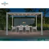 Howvin Remote Controlled Aluminum Motorized Gazebo Outdoor Opening Louvered Roof Louvre Pergola Bioclimatic