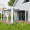Howvin Waterproof Metal Garden Pavilion Gazebo Aluminum Pergola Gazebo with Adjustable Louvered Roof