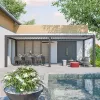 Howvin Waterproof Metal Garden Pavilion Gazebo Aluminum Pergola Gazebo with Adjustable Louvered Roof