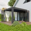 Howvin Waterproof Metal Garden Pavilion Gazebo Aluminum Pergola Gazebo with Adjustable Louvered Roof