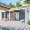 Howvin Waterproof Metal Garden Pavilion Gazebo Aluminum Pergola Gazebo with Adjustable Louvered Roof