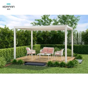 Howvin 4x4 Garden Metal Electric Pergola Patio Canopy Louvered Roof Price Pergola