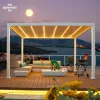 Howvin 4x4 Garden Metal Electric Pergola Patio Canopy Louvered Roof Price Pergola