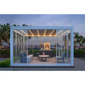 Howvin 3*6M Outdoor Aluminium Bioclimatic Louvered Pergola With Led System
