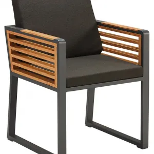 Latest Design Outdoor Garden Patio Furniture Aluminum Frame Teak Dining Chair