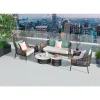 Luxury Furniture Modern Combination Teak Wood Couch Garden Set Furniture Sofa Sectional Outdoor Sofa Set