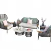 Luxury Furniture Modern Combination Teak Wood Couch Garden Set Furniture Sofa Sectional Outdoor Sofa Set