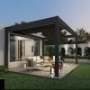 Luxury Rainproof Garden Gazebo Louvered Aluminum Pergola with Alloy Frame Waterproof Louver Opening Roof Cover Motorized Pergola