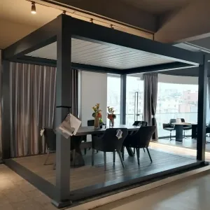 Luxury 3X4M Aluminum Frame Pergola Outdoor Furniture Awnings Roof Waterproof Outdoor Pergola Motorized China Outdoor Furniture