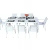 Modern Aluminum Extendable Dining Table Dining Table Set for 8 Garden Outdoor Furniture Dining Table With Chairs