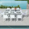 Modern Aluminum Extendable Dining Table Dining Table Set for 8 Garden Outdoor Furniture Dining Table With Chairs