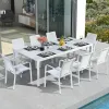 Modern Aluminum Extendable Dining Table Dining Table Set for 8 Garden Outdoor Furniture Dining Table With Chairs