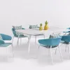 Modern Combination Original Design Matel Commercial 6 Chairs Outdoor Dining Table and Chair Set Garden Furniture