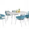 Modern Combination Original Design Matel Commercial 6 Chairs Outdoor Dining Table and Chair Set Garden Furniture