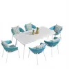 Modern Combination Original Design Matel Commercial 6 Chairs Outdoor Dining Table and Chair Set Garden Furniture