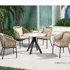 Modern Dining Set 6 Chairs Home Furniture Dining Sets for Restaurant Aluminum Dining Table Outdoor Furniture Set