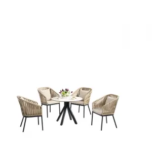 Modern Hot Sale Round Dining Table Waterproof High-end Dining Table Set 4 Chairs Good Quality Outdoor Dining Table
