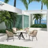 Modern Hot Sale Round Dining Table Waterproof High-end Dining Table Set 4 Chairs Good Quality Outdoor Dining Table