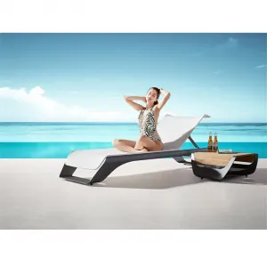 New Design New Style Outdoor Lounge Chair Aluminum Frame Sun Lounge With Side Table for Sell
