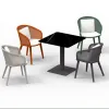 New Fresh Modern Garden Outdoor Furniture Aluminum Frame Outdoor Luxury Dining Table Commercial Restaurants Table Dining