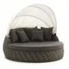 New Garden Round Daybed Aluminum Rattan Outdoor Furniture Sun Lounger Bed Patio Garden Rattan Day Bed With Canopy