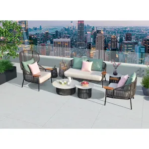 Nicaea Series Teak Sofa Modern Italian Luxury Outdoor Sofa Set for Outdoor Garden