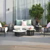 Nicaea Series Teak Sofa Modern Italian Luxury Outdoor Sofa Set for Outdoor Garden
