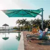 ODM ODM Customized Outdoor Square Single Layer Rome Parasol Garden Roman Offset Umbrella Outdoor Sun Garden Parasol Outdoor