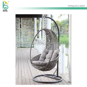 2024 OEM ODM Latest Original Design Aluminum Frame Braided Rope Outdoor Patio Furniture Egg Swing Chair