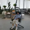 OEM ODM New Arrival Original Design Aluminum Frame Braided Rope Outdoor Patio Furniture Egg Swing Chair Hanging Egg Swing Chair