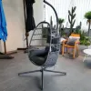 OEM ODM New Arrival Original Design Aluminum Frame Braided Rope Outdoor Patio Furniture Egg Swing Chair Hanging Egg Swing Chair