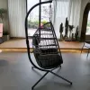 OEM ODM New Arrival Original Design Aluminum Frame Braided Rope Outdoor Patio Furniture Egg Swing Chair Hanging Egg Swing Chair