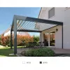 OEM ODM Waterproof Pergola Outdoor Garden Pavilion Gazebo Aluminum Outdoor Pergola Adjustable Louvered Roof Pergola Retractable