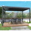 OEM ODM Waterproof Pergola Outdoor Garden Pavilion Gazebo Aluminum Outdoor Pergola Adjustable Louvered Roof Pergola Retractable