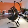 Original Design Aluminum Frame China Outdoor Furniture Braided Rope Outdoor Egg Swing Chair Hanging China Outdoor Furniture