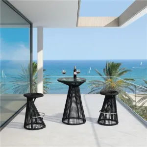 Outdoor Durable Cheap Commercial Cocktail High Bar Tables and Chairs Set Furniture Set