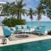 Professional Manufacture Garden Patio Furniture Aluminum 4Pcs Modern Hotel Patio Sofas Set