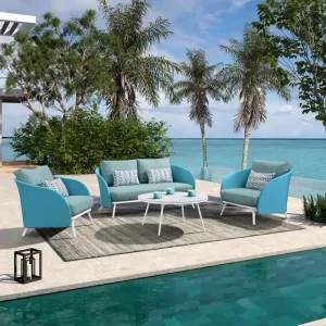 Professional Manufacture Garden Patio Furniture Aluminum 4Pcs Modern Hotel Patio Sofas Set