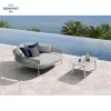 Royal Mesh Sun Lounger Sunbed with Textile Outdoor Plastic Chaise Lounge