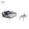 Royal Mesh Sun Lounger Sunbed with Textile Outdoor Plastic Chaise Lounge