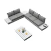 4 Seater Patio Garden Leisure Furniture Aluminium Outdoor Grey Sectional Sofa Set